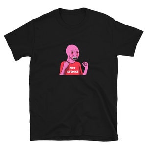 Red Wojak Not Stonks  Zoomer Merch dane meme gift T-Shirt npc funny