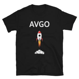 Broadcom (AVGO)-beurs T-shirt | Cadeau voor handelaar en belegger Wallstreetbets Stonks Apparel| Financiële merchandise | Geldkleding