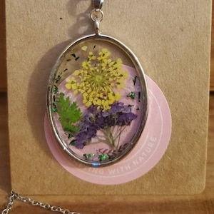 Assorted Pressed Flower Necklace | Dried Flower Jewelry | Real Flower Necklace | Handmade