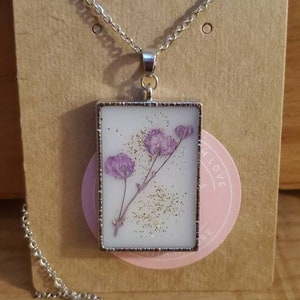Pressed Purple Flowers Necklace | Real Floral Jewelry | Handmade