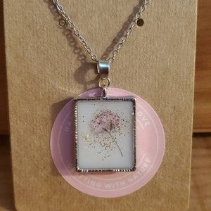 Small Floral Necklace | Dried Flower Jewelry | Real Flower Necklace | Handmade Necklace | Purple or Pink Flower