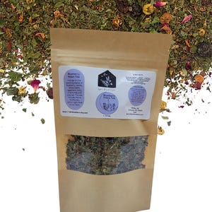 Blueberry Moon Herbal Tea | Blueberry, Rose, Tulsi, Lemon Balm, Nettle, Raspberry Leaf | Loose Leaf, Hand Blended | No Chemicals