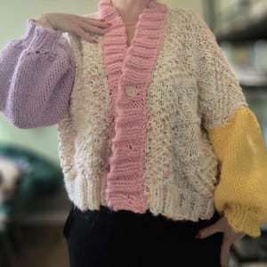 90&#39;s Baby Oversized Puffed Sleeve Cardigan Pattern