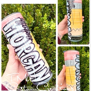 Personalized Teacher Tumbler, Pencil Tumbler, Teacher Gift