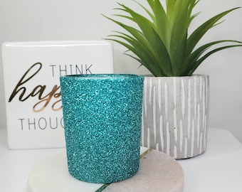 12ct Teal Glitter Sparkly Votives Wedding Decor Teal Candle Tealight Votive Candle
