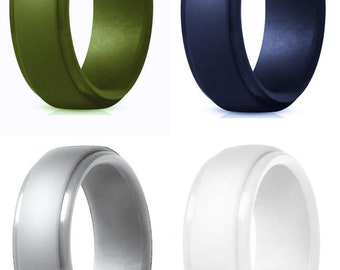 Size 10 Mens 4pk Silicone Fashion Wedding Band Alternative