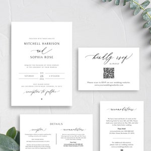 JULES Wedding Invitation Template Download, Wedding Invitation Suite Template, Wedding Invitation with RSVP and Details Card, Invite Svg 244
