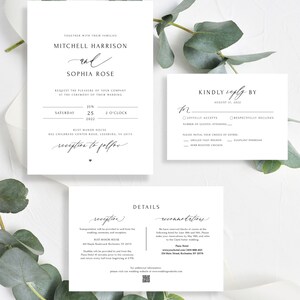 JULES Wedding Invitation Template Download Wedding Invitation | Etsy