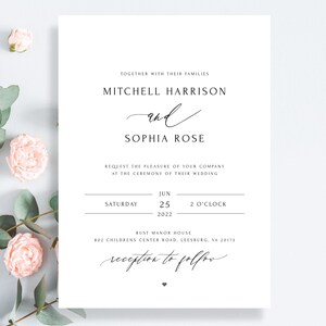 JULES Wedding Invitation Template Download, Wedding Invitation Classic ...