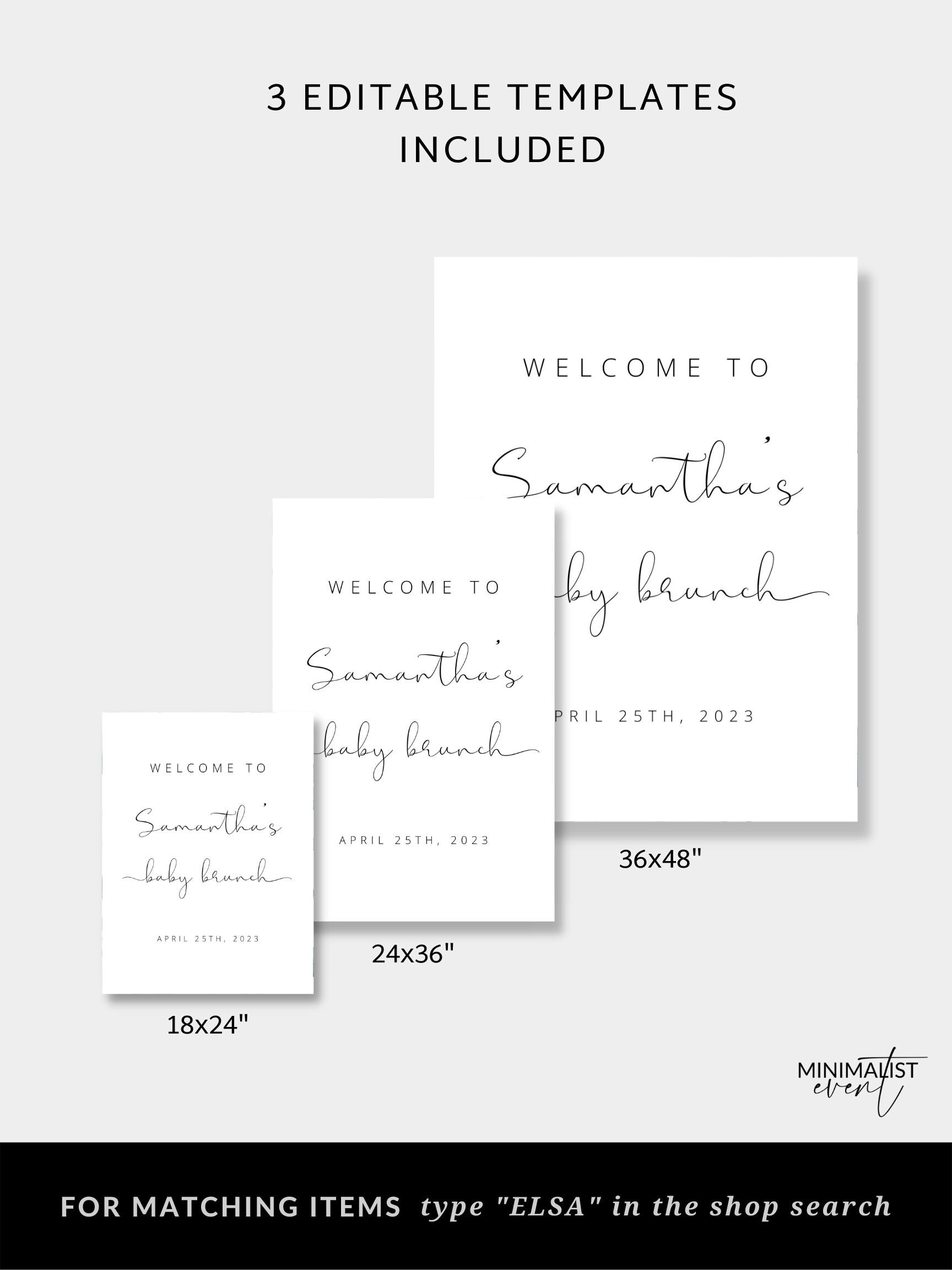 ELSA Baby Shower Sign Template Baby Brunch Sign Etsy