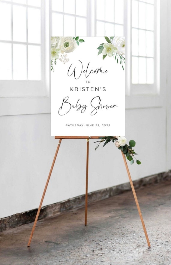 AMY Baby Shower Welcome Sign Template, Welcome Baby Shower Sign 
