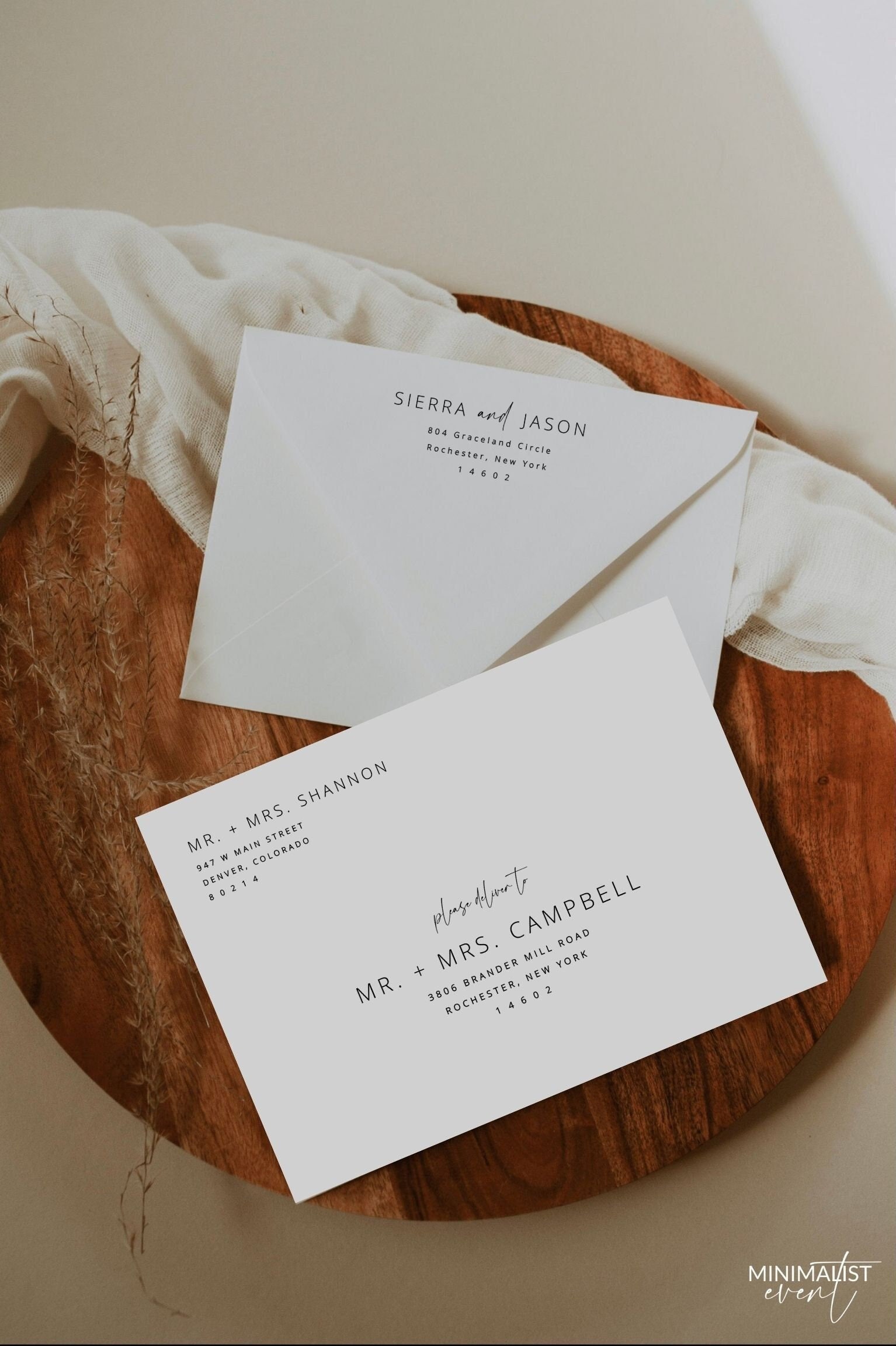 ELLA Wedding Envelope Template, Wedding Invitation Envelope Template ...