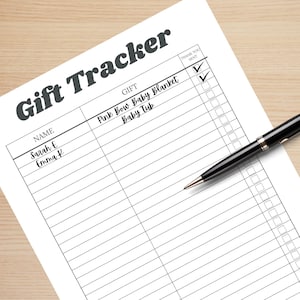 Gift Tracker For Baby Shower, Baby Shower Gift Log, Shower Gift Tracker, Shower Gift Log, Present Tracker, Bridal Gift Log, Shower Gift List