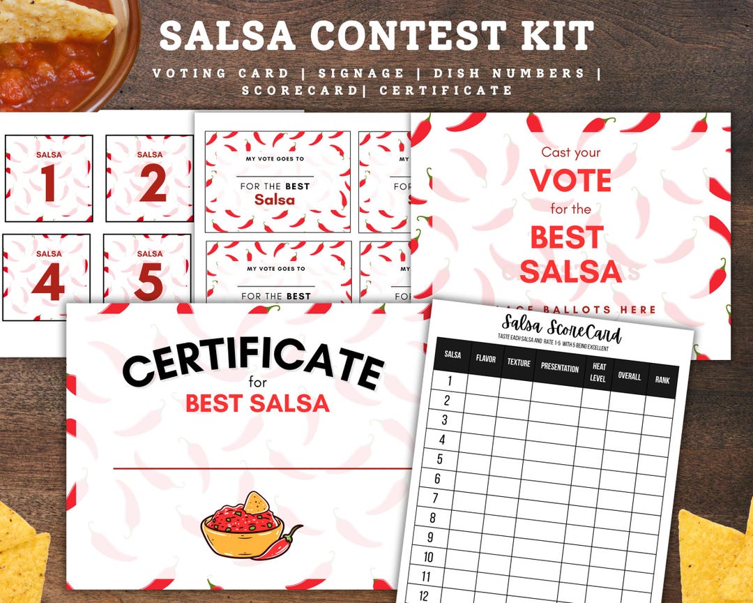 Salsa Contest Kit for Salsa Competition, Salsa Showdown, Salsa ...