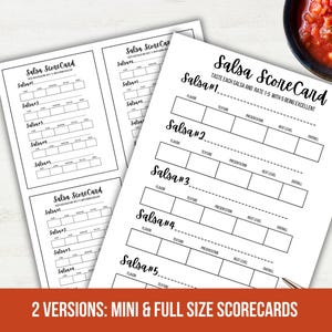 Salsa Contest Score Card, Salsa Competition Rating Sheet, Salsa Scorecard, Salsa Contest for Cinco De Mayo Party, Salsa Tasting  Girls Night
