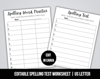 Bewerkbaar werkblad spellingwoorden, oefenpagina spellingwoorden, huiswerkopdracht spellingwoorden, huiswerkblad spelling