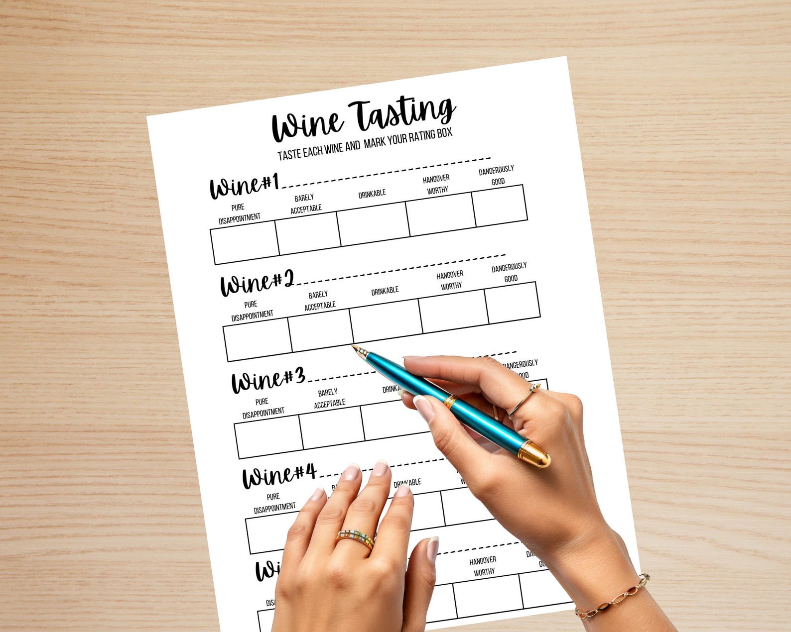 Wine Tasting Sheet, Wine Tasting Score Card, Wine Games, Wine Rating ...
