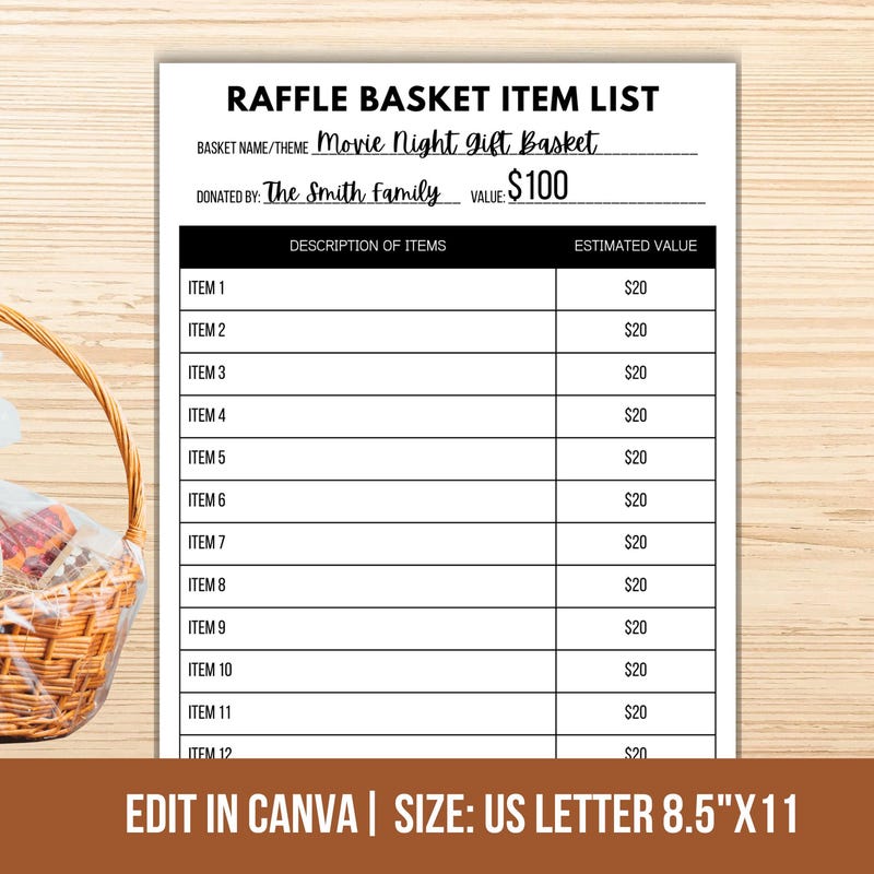 Electronic Bundle Raffle Raffle Basket Sheets - Etsy