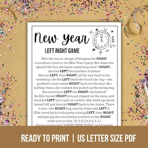 Silvester Links Rechtsspiel, Silvester Pass das Geschenk, NYE Partyspiel, rechts links Spiel, Pass das Geschenk, Pass den Preis, Familienspiel