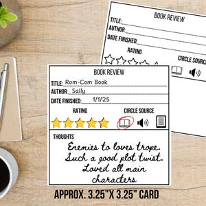 Mini Book Review for book journal, Book Review for Reading Journal, Book Review Template, Book Review Printable, booktok
