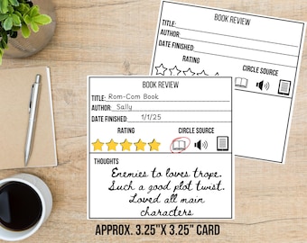 Miniboekrecensie voor boekdagboek, boekrecensie voor leesdagboek, boekrecensiesjabloon, boekrecensie afdrukbaar, booktok