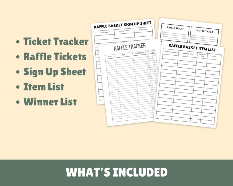 Raffle Basket Fundraiser Kit, Raffle Organizer, Basket Donation ...