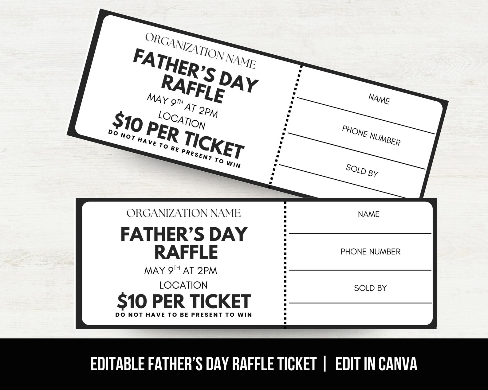 Pto Day Raffle Sign Editable Father's Day Raffle Ticket Template, Fathers Day Raffle ...