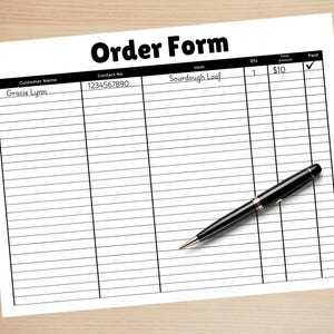 Order Form for Small Business, Order Tracker, Order Form for Handmade Business, Order Log, Order Sheet, Order Form Tracker, Ordering Sheet