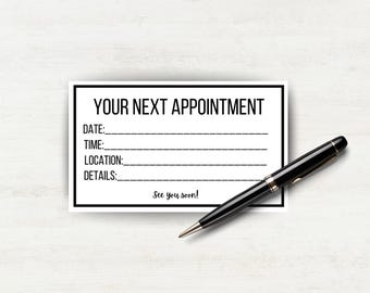 Appointment Reminder Cards for small business, next appointment, appointment reminder template, dog grooming, lash tech, nail salon card,