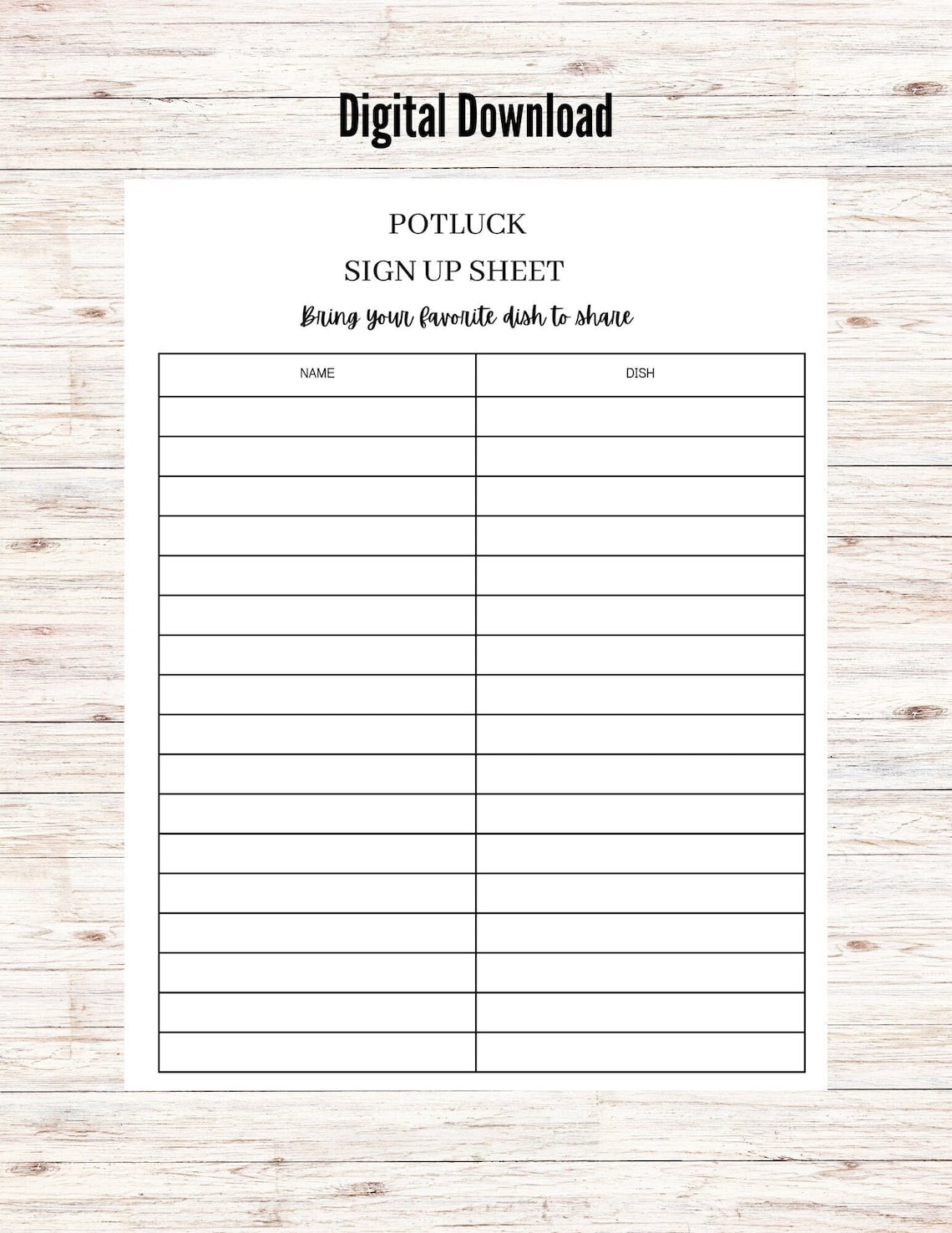 Printable Pot Luck Sign up Sheet for Work Etsy Printable Pot Luck Sign up Sheet for Work Etsy