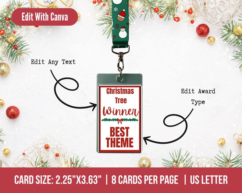 Editable Best Christmas Tree Award Badge Template , Christmas Tree ...