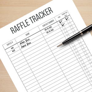 Raffle Tracker Vorlage, Raffle Log, Raffle Ticket Organizer, Fundraiser Tracker, Fundraiser Log, Ticketverkaufs-Tracker, Geschenkkorb-Verlosung