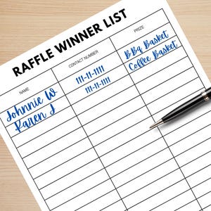 Raffle Basket Fundraiser Kit, Raffle Organizer, Basket Donation ...