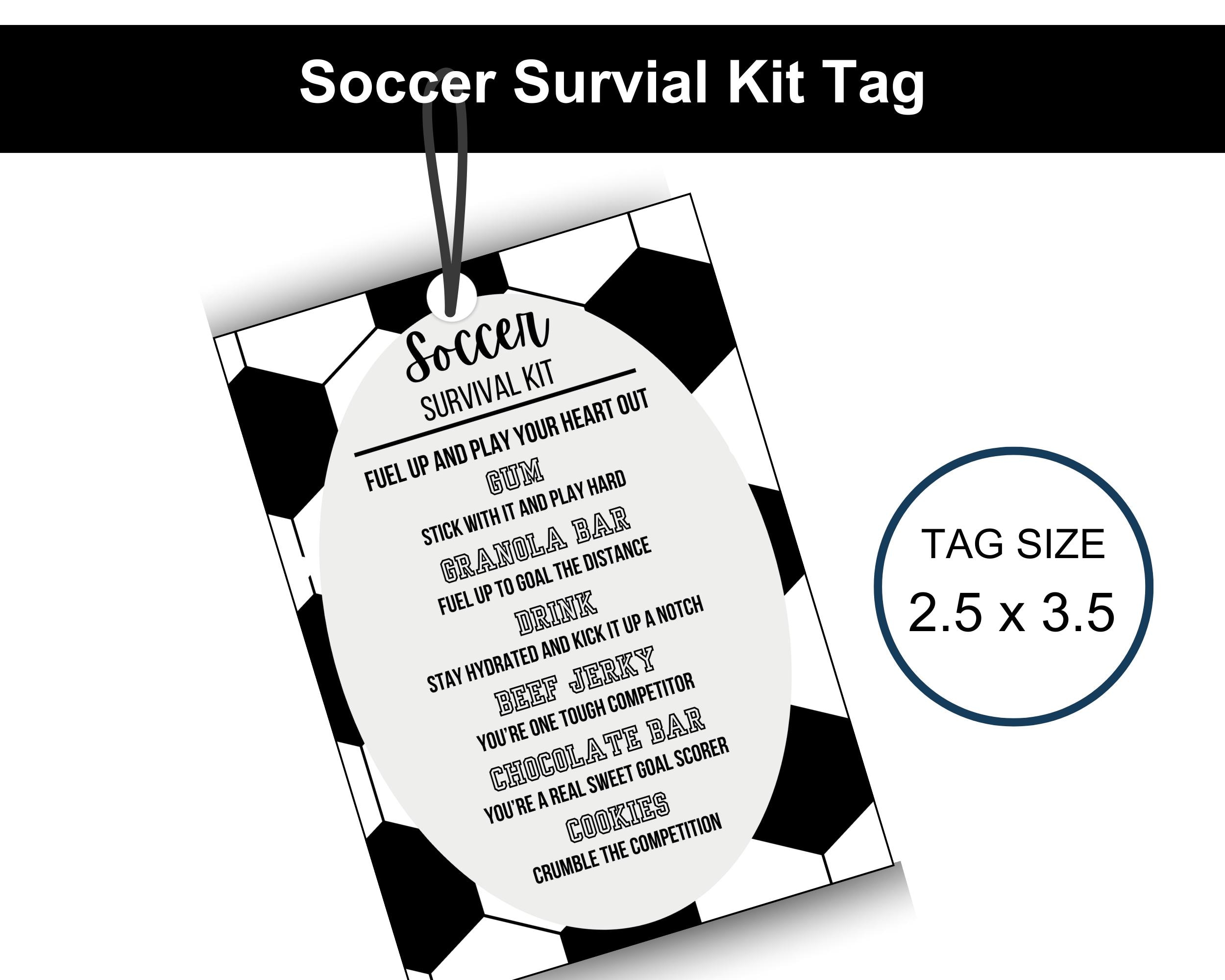 Soccer Survival Kit Printable Tags for Team, Soccer Team Snack ...