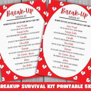 Breakup Survival Kit Printable |Break up Care Package Printable | Funny Breakup | Post Breakup Kit Printable | Divorce or Breakup gift idea