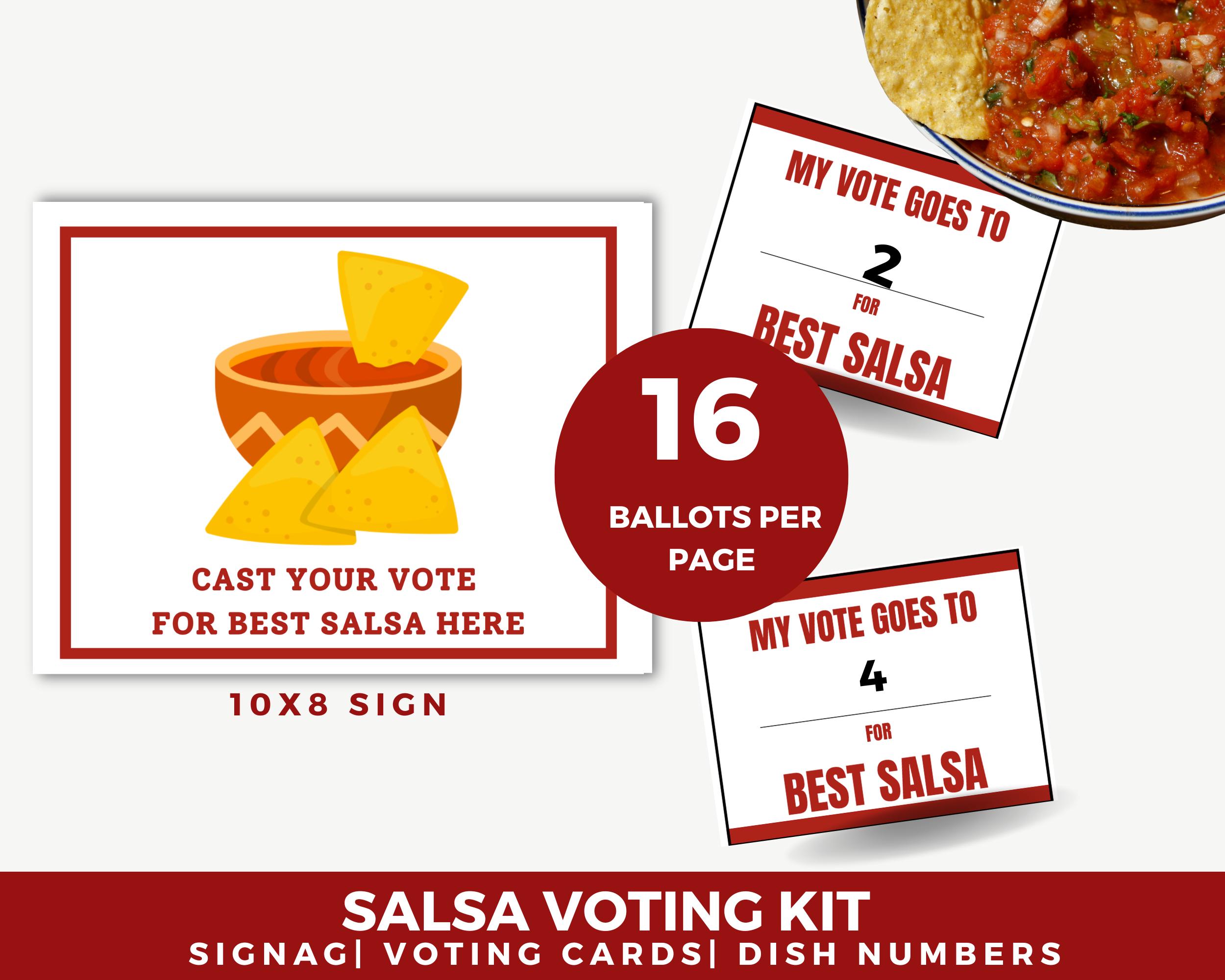 Numbers For Salsa Cook Off Salsa Tasting Competition Voting Kit, Salsa Contest Vote Cards, Best ...