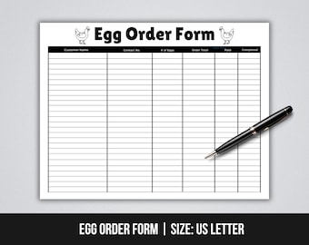 Egg Sales Order Form, Egg Sale Tracker, Egg Order Tracker, Egg Order Form for Homestead Farmer, Egg Sales Log, Farm Fresh Egg Order Sheet