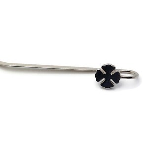 Broche Antique XIXe Siècle - Motif Trèfle - Métal Couleur Argent - Occasion
