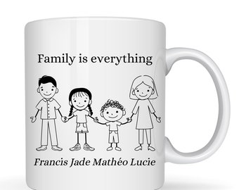 Mug personnalisé céramique Mug famille à composer. Mug mamie,papi, papa, maman. cadeau famille. Anniversaire, Noël. Livraison Mondial Relay