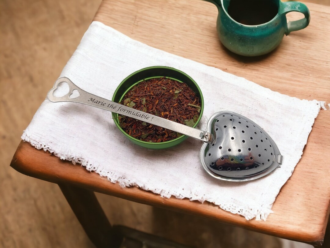 Personalized Tea Infuser Laser Engraved - Heart Shaped Stainless Steel ...