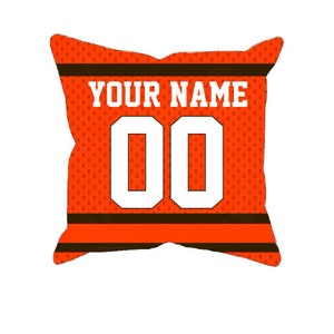 Personalized Cleveland football jersey style pillow case, unique custom pillowcase gift for ultimate NFL fans, choose your name and number