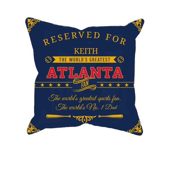 Atlanta Personalized Baseball Pillow Case Unique Custom Gift for