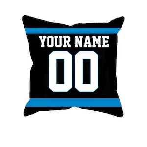 Personalized Carolina football jersey style pillow case, unique custom pillowcase gift for ultimate NFL fans, choose your name and number