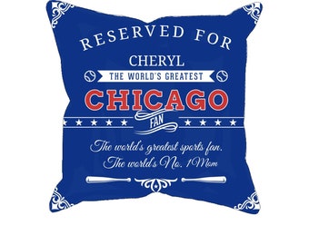 Chicago personalized baseball pillow case, unique custom gift for MLB fans, world’s greatest fan pillowcase