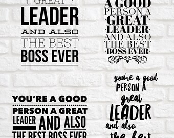 Great leader boss day design pack svg png jpg pdf dxf file designs, instant files download for commercial business use
