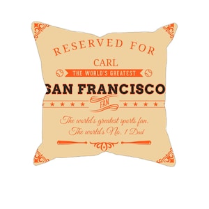 San Francisco personalized baseball pillow case, unique custom gift for MLB fans, world’s greatest fan pillowcase