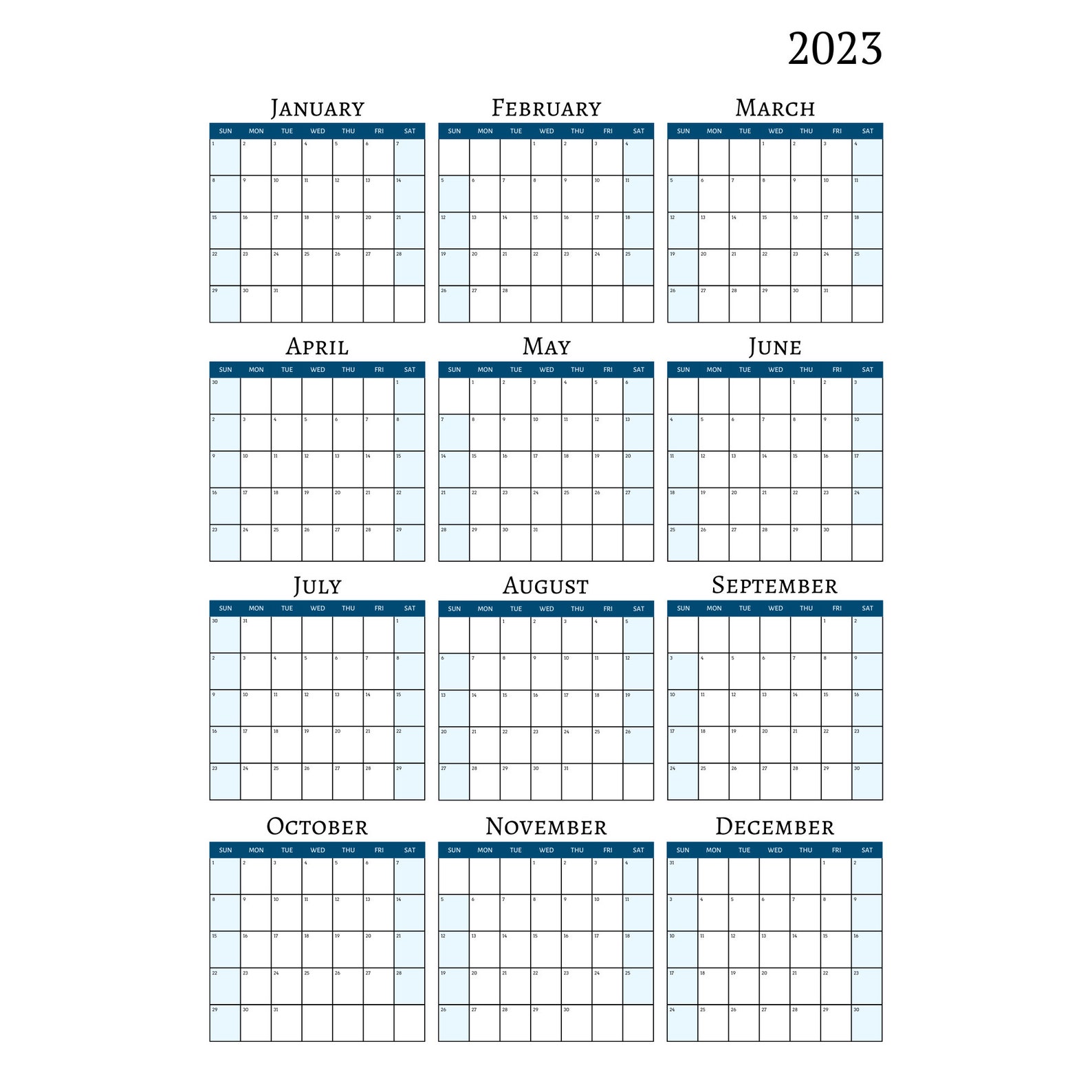 printable digital 2023 wall planner hanging calendar for etsy