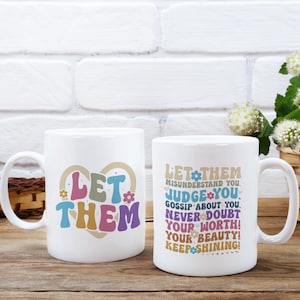 Taza &quot;Deja que te malinterpreten&quot; - Taza minimalista &quot;Poder silencioso&quot; - Taza de café con cita de empoderamiento - Diseño estético - Regalo para mujeres o entrenadoras