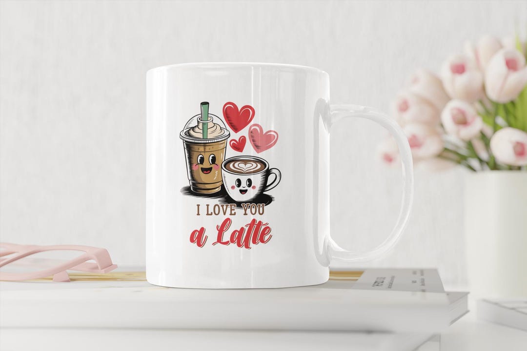 I Love You A Latte Mug | Cute Coffee Pun Mug | Funny Couple Gift ...