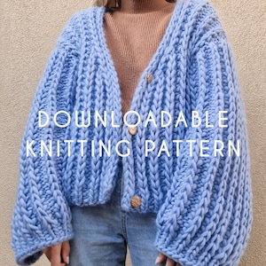 Venere Cardigan Knitting Pattern | Instant Digital Download (English/Italian) | Chunky Knit Cardigan | Modern DIY Knit Cardigan for Sale